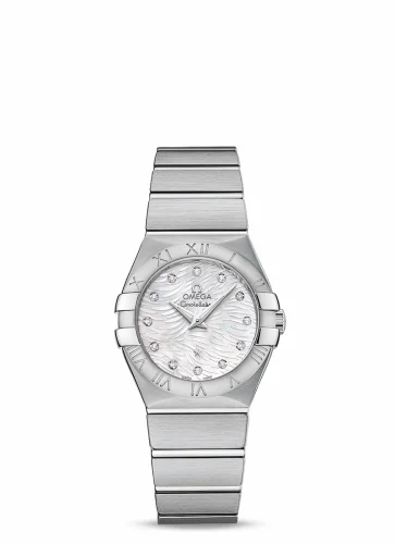Omega Constellation Quartz 27 Brushed Stainless Steel / White MOP 123.10.27.60.55.004 (12310276055004)